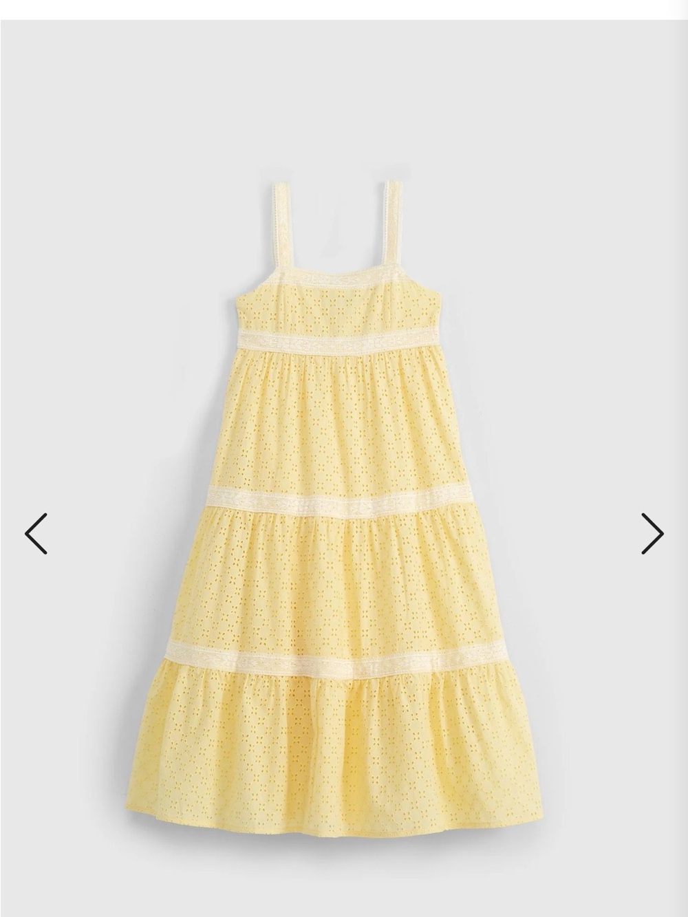 Yellow Eyelet Tiered Midi Sundress